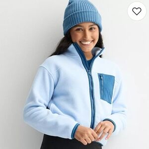 Girls Large Blue Fleece TeKGear Zip Jacket
